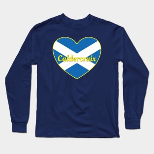 Caldercruix Scotland UK Scotland Flag Heart Long Sleeve T-Shirt